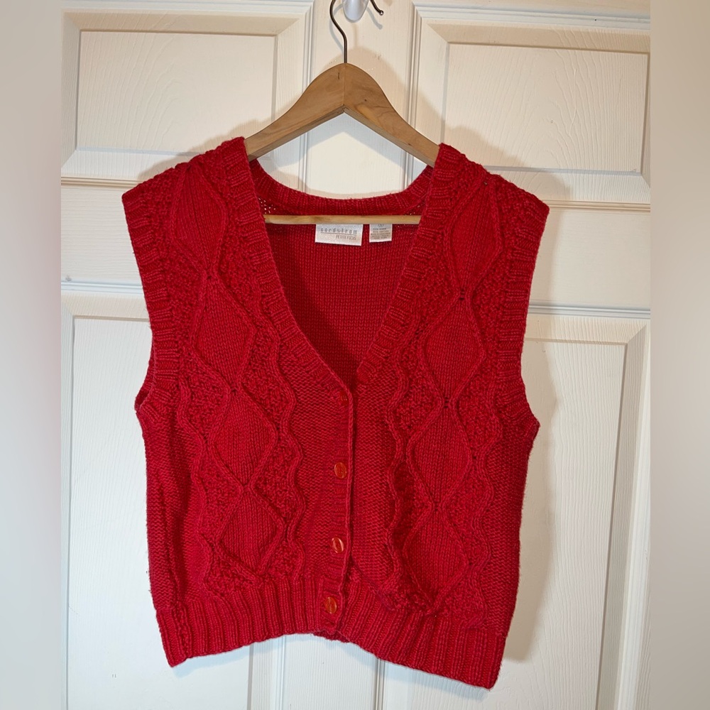 Nordstrom Red Knit Cardigan Vest